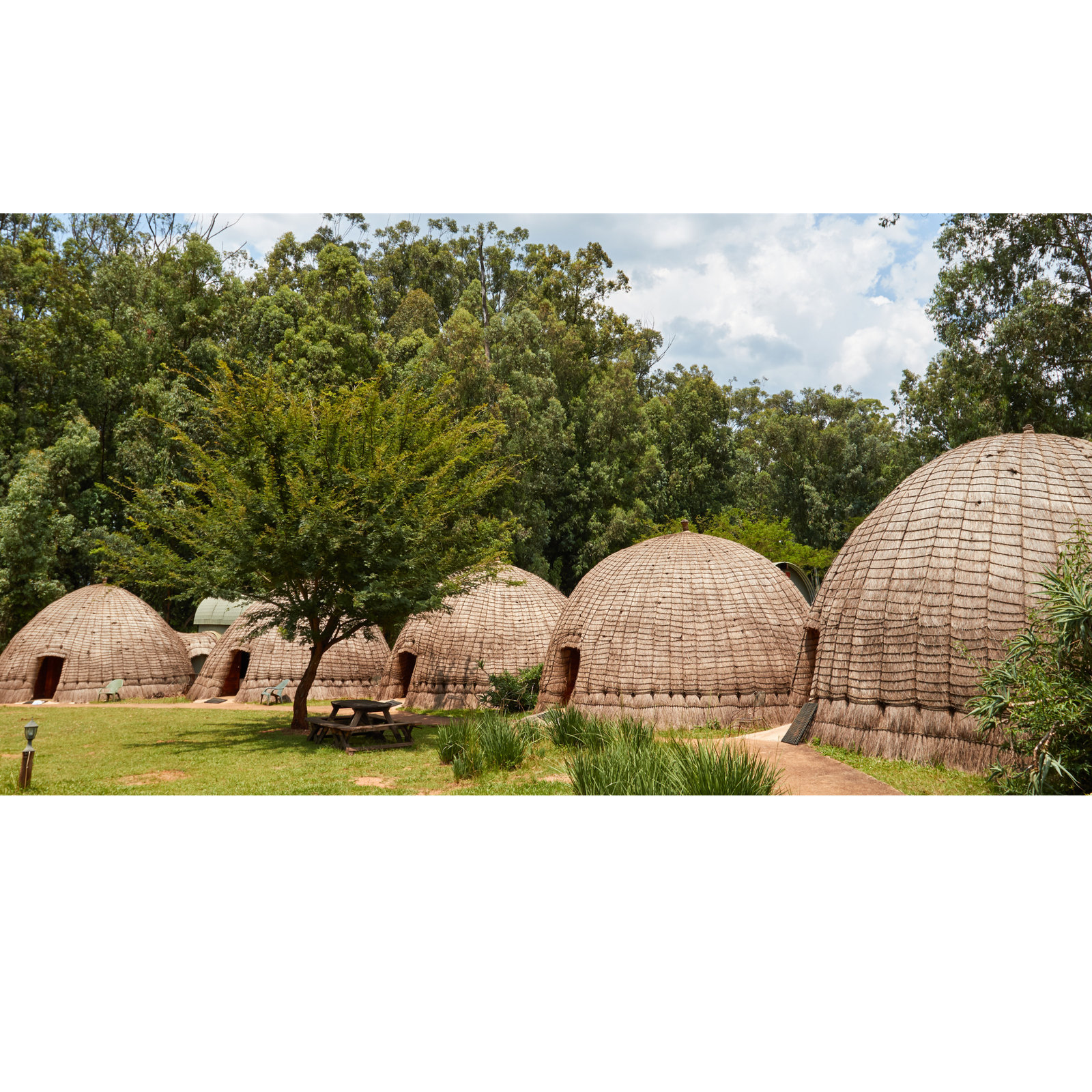 Working with rebar to frame a dome